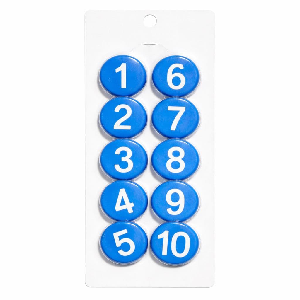 Magneți plați cu numere — set 10 buc